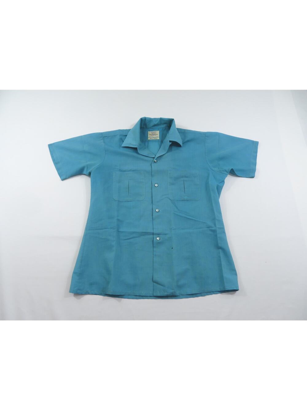 Arrow Sanforized Loop Collar Shirt Decton Shantussa Men Blue Sz 15-15.5 1950/60s - Picture 1 of 6